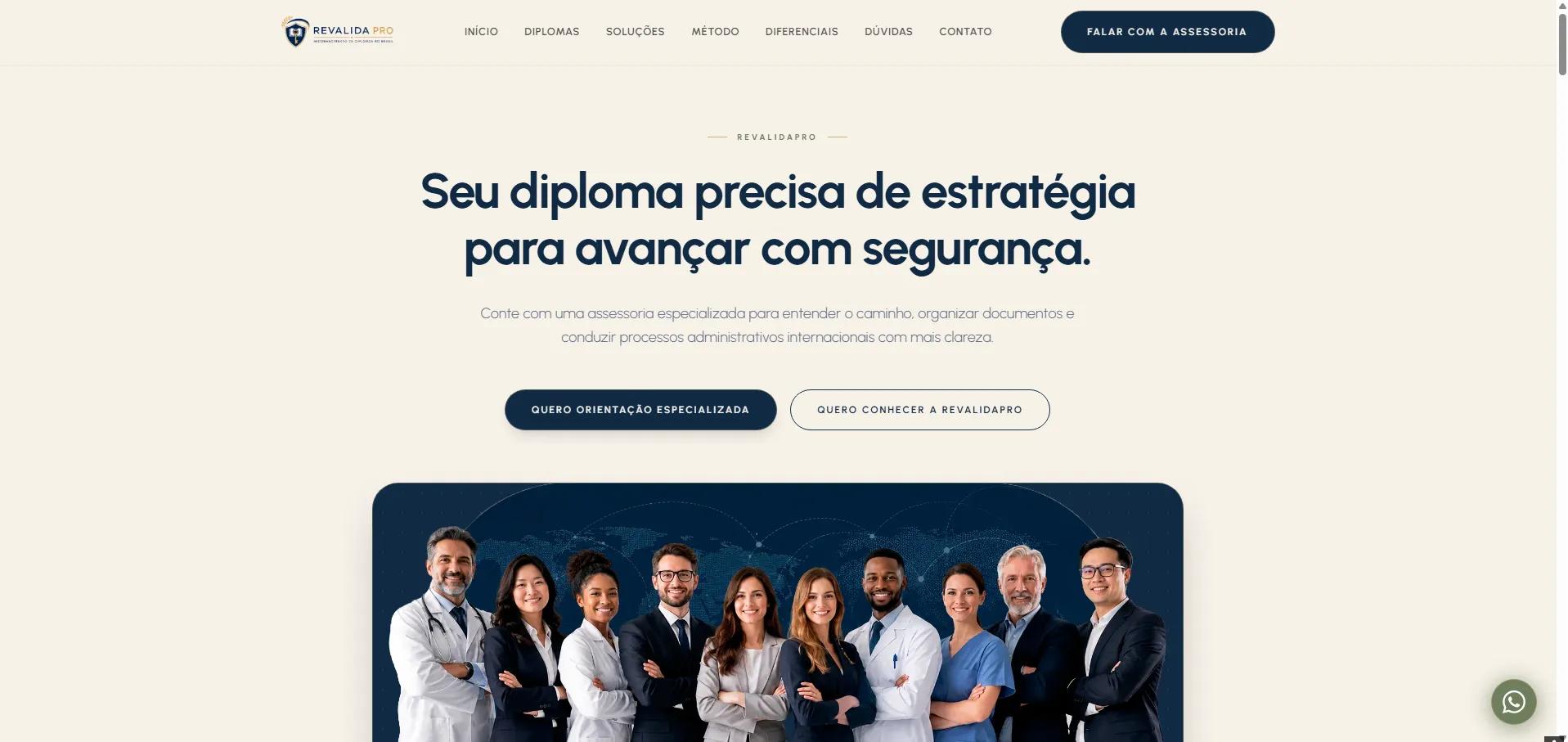 Interface do projeto Revalida Pro